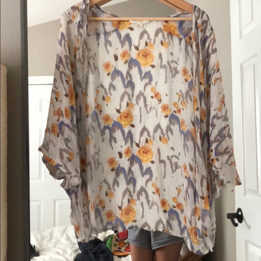 Anthropologie Ellie meant sheer floral jacket